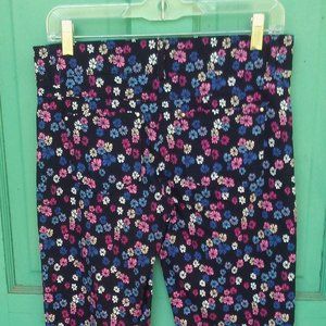 Floral Cotton Stretch Crop Pants